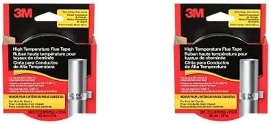 3M High Temperature Flue Tape, High Heat Sealing Tape up to 600 degrees, 15-Foot Roll (Pack of 2)