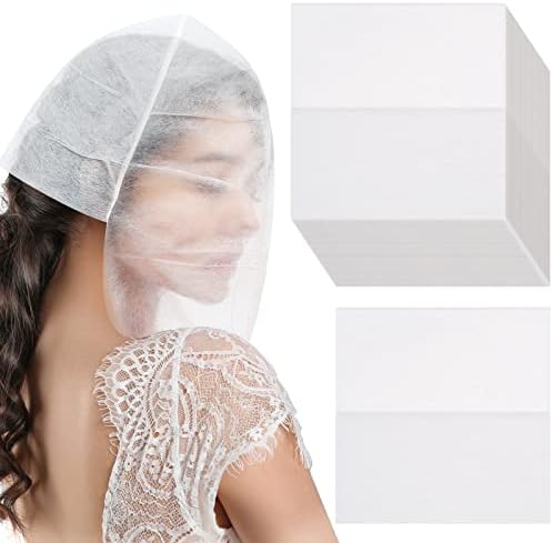 Tegeme 150 Pieces Face Makeup Protector Hood Disposable Cosmetic Mask Beauty Makeup and Clothing Dress Protector Face Mask for Women