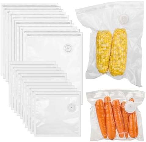 40PCS Vacuum Sealer Bags for Food with Air Valve, Reusable Sous Vide Bags (20 large+20 small)