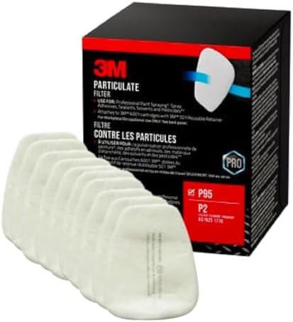 3M Performance Filter, P95 Particulate, 10 Pack, NIOSH-APPROVED P95 filters, Replacement Filters Easy To Install, Attaches To 3M 5000 respirators & 3M 6000 cartridges with 3M 501 Retainer (5P71P10-C)
