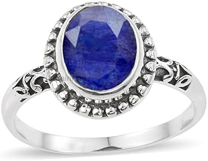 925 Sterling Silver Ring for Womens, Oval Gemstone Unique Handcrafted Ring