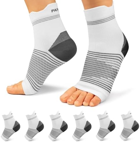 PAPLUS Ankle Brace Compression Socks (6 Pairs) for Men and Women. Plantar Fasciitis Socks with Foot Arch Support for Pain Relief