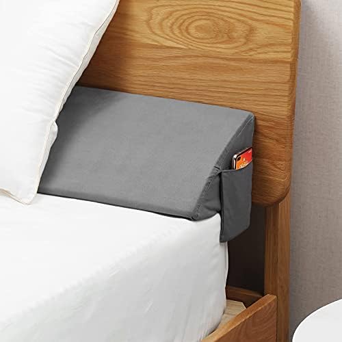 Vekkia Full Wedge Pillow Headboard/Bed Wedge Pillow for Headboard/Bed Gap Filler/Headboard Pillow,Pillow Wedge for Headboard Gap(0-6"),Stop Loosing Your Pillows,Phone(Gray 54"x10"x6")