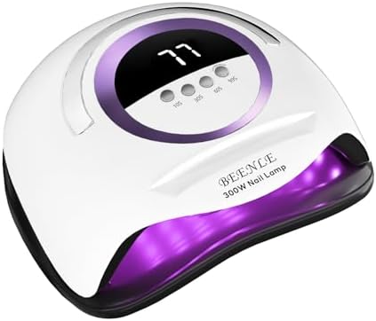 300W Nail Lamp Gel Nail Lamp Nail Dryer UV Lamps with 72 Led Beads for Gel Nails, LED Nail Lamp with Automatic Sensor / 4 Timer Setting, Home and Salon