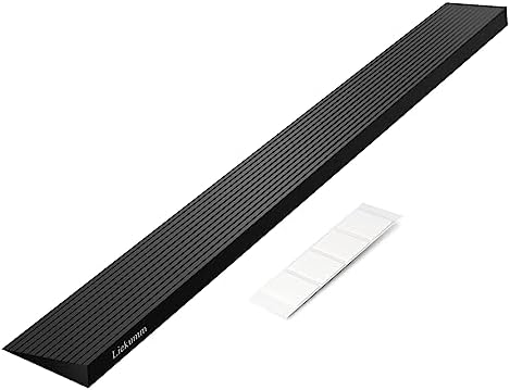 LIEKUMM 1" Rise Rubber Threshold Ramp – 1500 lbs Load Capacity Non-Slip Ramp for Doorways, Cuttable Rubber Ramp with Adhesive, Indoor Outdoor Wheelchair Curb Ramp