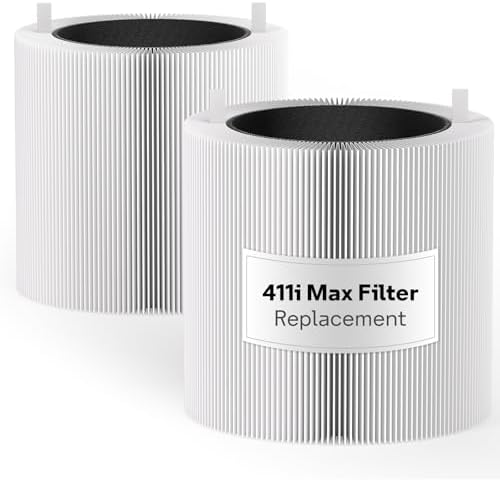 Leemone 2 Pack 411i Max & 411a Max Replacement Filter Compatible with Blueair Blue Pure 411i Max & 411a Max Air Purifier, Blue Pure F4MAX, H13 True HEPA & Activated Carbon Filter