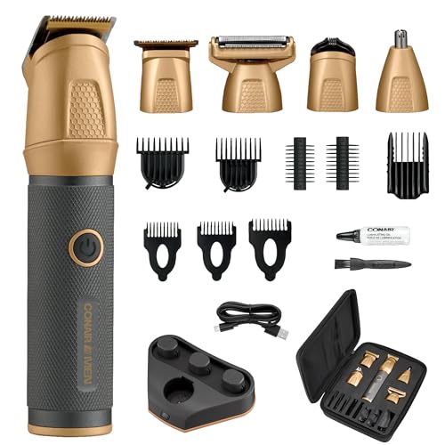 Conair Men All-in-One Trimmer for Men - Nose Hair, Beard, Mustache, Body Hair Trimmer - 19 Piece Men's Grooming Kit for Manscaping- Showerproof - Rechargeable