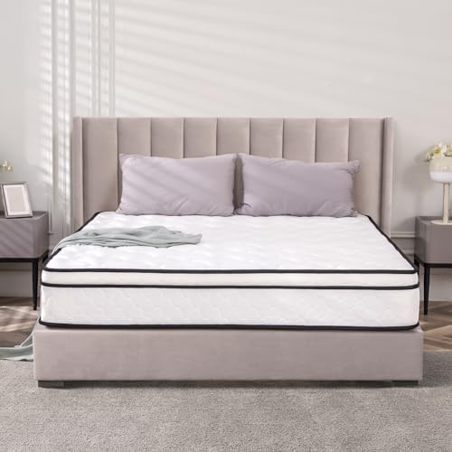 Full Mattress, 10 inch Hybrid Full Mattress with Bonnell Coil, High Density Foam Mattresses in A Box, Medium Soft for Pressure Relief