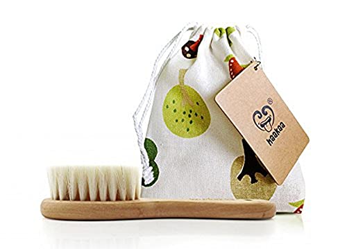 Haakaa Wooden Baby Hairbrush with Natural Goat Wool Bristles 1 pk
