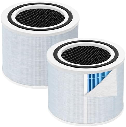 2 Pack Core 300 Replacement Filter for LEVOIT Core 300 and Core 300S Air Purifier, 4-in-1 Smoke Remover Filter Efficiency Activated Carbon Filtration System, Core 300-RF-SR