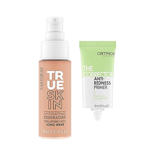 Catrice | True Skin Foundation 44 & The Corrector Anti-Red Primer| Full Coverage Makeup | Vegan & Cruelty Free