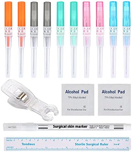 15PCS Catheter Piercing Needles Kits 14G 16G 18G 20G Body Piercing Tools for Ear Nose Lip Tongue Navel Nipple Cartilage Piercings at Home Safety Painless Disposable Self Piercing