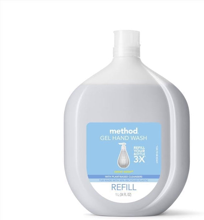 Method Gel Hand Soap, Refill, Sweet Water, 34 oz