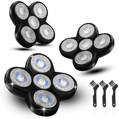 3 Pack Freedom Shaver Heads Compatible with Freedom Grooming Replacement Blades for Bald Men Head Shaver Kit, Refills Waterproof Razor Kits Fit for Electric Razor Shaver Replacement Blades