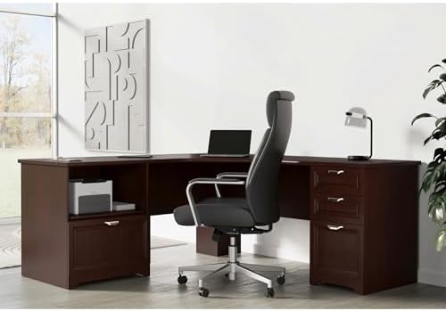 Realspace® Magellan Performance 71"W L-Shaped Corner Desk, Cherry