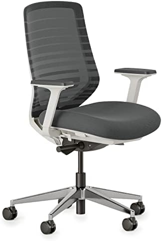 Branch Ergonomic Chair - A Versatile Desk Chair with Adjustable Lumbar Support, Breathable Mesh Backrest, and Smooth Wheels - Experience Optimal Comfort and Support - Graphite - White