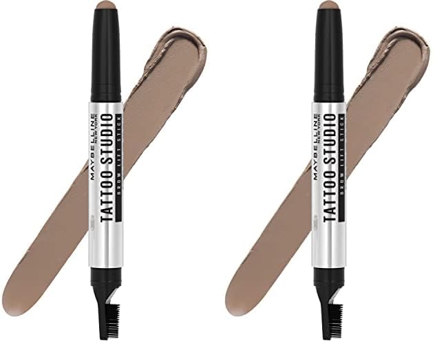 Maybelline TattooStudio Brow Lift Stick Makeup with Tinted Wax Conditioning Complex, Blonde, 1 Count (Pack of 2)