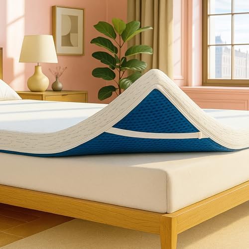ViscoSoft 2 Inch Memory Foam Mattress Topper Queen - Select High Density Ventilated Mattress Pad - Premium Removable Rayon Cover