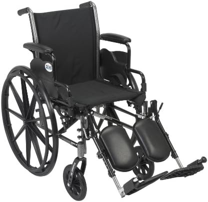 Drive Medical Cruiser III Light Weight Wheelchair with Flip Back Removable Arms, Desk Arms, Elevating Leg Rests, 16'' Seat