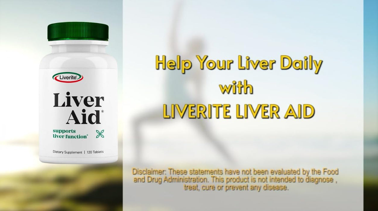 Liverite Liver Aid 120 Tablets - Liver Support, Liver Cleanse, Liver Care, Liver Function, Energy