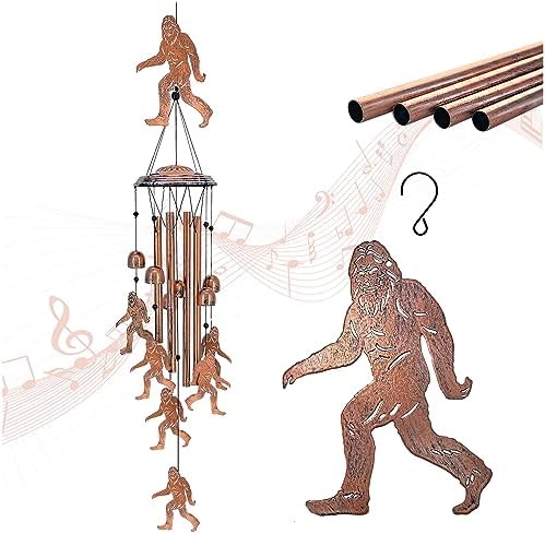 Bigfoot Wind Chimes Outdoor Big Foot Sasquatch Gifts for Men/Women/Dad/Grandpa Birthday Gift Memorial Gift Metal WindChimes for Outside/Indoors, Home, Lawn, Porch, Patio, Garden Decor, Yard Decoration