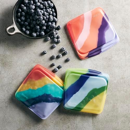 Stasher Premium Silicone Reusable Food Storage Bags, 3-Pack, Multi | Multi-Use Food Storage Bags, Lunch Bag, Travel Containers | BPA Free, Leak-free, Dishwasher-Safe, Eco-friendly