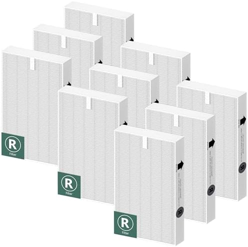 Funmit HEPA Filter R Replacement for Honeywell HPA100/200/300 and 5000 Series, 9 Pack True HEPA Filter Compatible with Honeywell R Filter (HRF-R3 & HRF-R2 & HRF-R1)