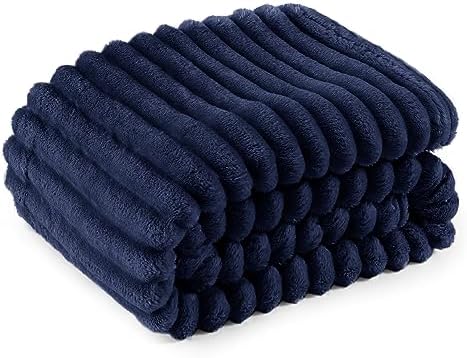 Bedsure Blue Fleece Blanket for Couch - GentleSoft Cozy Soft Blankets for Women, Cute Small Throws for Girls, 50x70 Inches