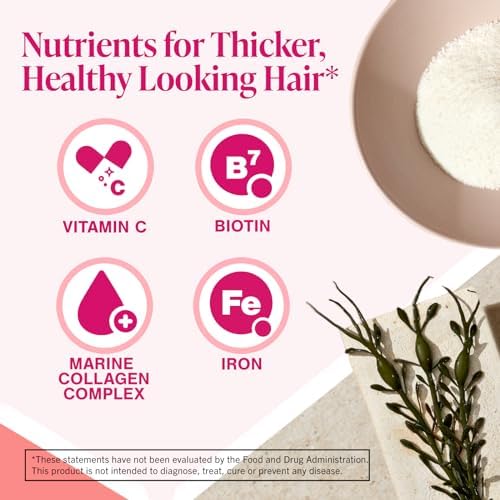 Viviscal Hair Growth Supplements for Women, Dietary Hair Supplement Tablets With AminoMar Collagen Complex, Biotin, Zinc, Vitamin C, and Iron, Nourish Thinning Hair, 30 Day Supply, 60 Count