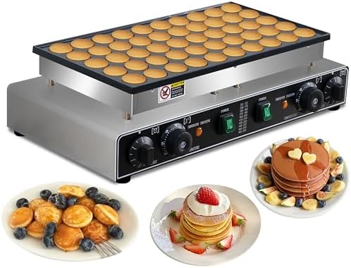 50PCS Mini Pancake Maker, 110V 1900W Commercial 1.8 In Mini Dutch Pancake Maker Machine, Nonstick,stainless steel, Commercial Dutch Poffertjes Grill for Home Kitchen & Restaurant.