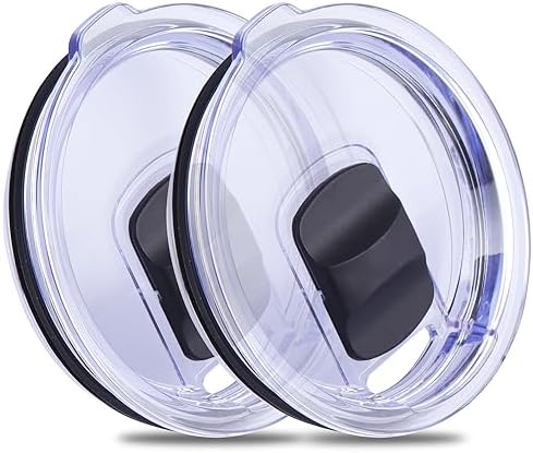 30 oz Stronghold Tumbler Lid,2 Pack Reusable Replacement Lids Compatible for YETI 30 oz Tumbler,14 oz Mug and 35 oz Straw Mug,Travel Spill Proof Cup Lids Covers with Magnetic Slider Switch,BPA Free