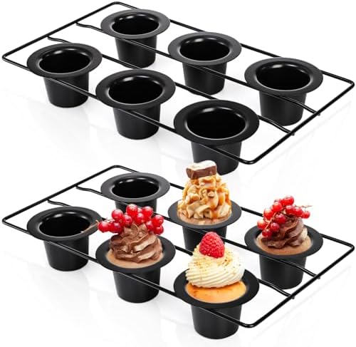 2 Pack Popover Pans, 6 Cups Nonstick Muffin Cupcake Pan, Carbon Steel Round Cheesecake Tin Bakeware Mould for Oven Baking, Muffins, Quiches, Pudding Cakes