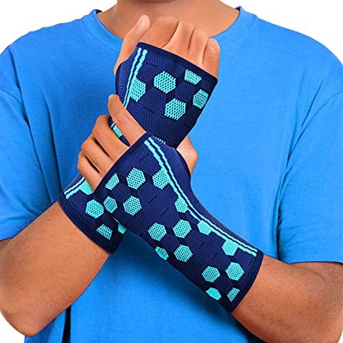 Sparthos Wrist Support Sleeves (Pair) – Medical Compression for Carpal Tunnel and Wrist Pain Relief – Wrist Brace for Men and Women – Made from Innovative Breathable Elastic Blend