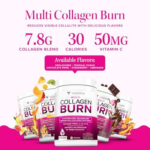 Hydrolyzed Collagen Powder for Weight Loss - Collagen Burn Ultimate Beauty Complex Multi Collagen Peptides Powder for Women with Types I II III V and X for Fat Burning Support - Unflavored