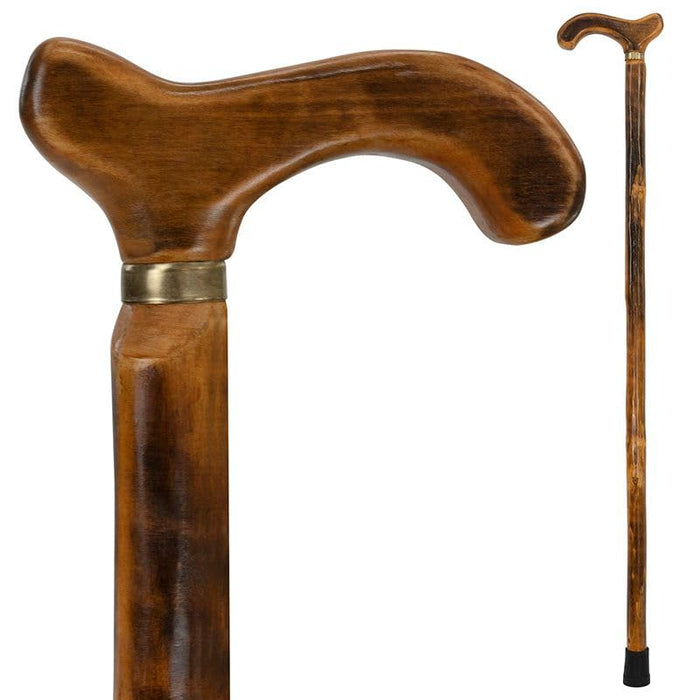 Vive Wooden Walking Stick Cane - for Men, Women, & Seniors - 36 Inch Single Point Rubber Tip with Willow Handle - Ergonomic Grip for Balance & Stability - Lightweight Elderly Assistance Product (Wood)