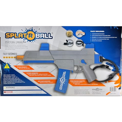 Retros Market SRB400-SUB Gel Ball Water Bead Blaster Gun Kit. Splat R Ball Everything with The Electric Blaster able to Shoot up to 200fps! Splatter Gun