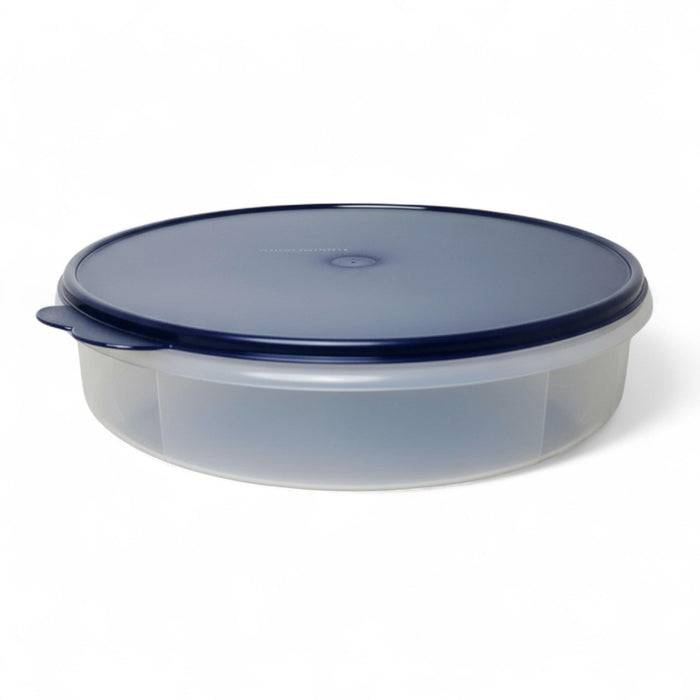 Tupperware 12" Round Pie Keeper Taker/Cake Server/Cupcake Courier/Cookie Storage Container with Midnight Blue Seal