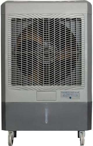 Hessaire Indoor and Outdoor Use Portable 1,600 Square Foot Cooling Area, Evaporative Swamp Air Cooler with 3 Fan Settings, Gray