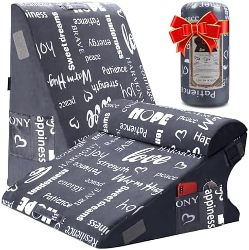 Wedge Pillow for Sleeping, 12" Bed Wedge Pillow Set for Acid Reflux, Gerd, Back Pain Relief, Soft Memory Foam Top for After Surgery