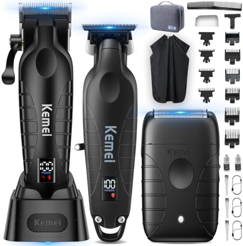 KEMEI Hair Clippers for Men Professional,Mens Barber Clippers and Trimmers Set,Cordless Hair Clipper and Barber Kit,Hair Cutting Kit, 2293 Trimmer,KM 2290D,KM T95