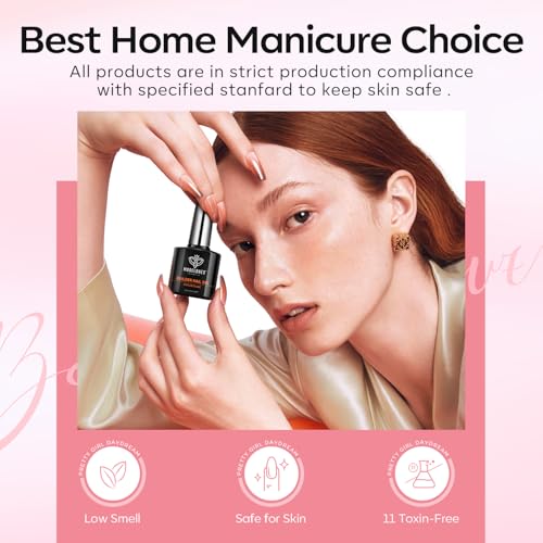 modelones Builder Nail Gel, 2 Pcs Clear and Rose Nude Pink Gel Builder for Nail Thickening Apex Building 8-in-One Rubber Base Gel Polish Nail Strengthener Extend Gel LED Nail Lamp Cured Hard Gel 10 ml