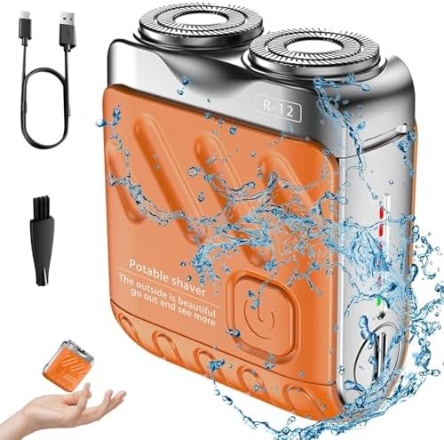 R-12 Luggage Electric Shaver, Beard Shaver Mini and Portable Suitcase Design, Electric Mini Razor Portable Electrics Shavers, USB Rechargeable One-Button Long Lasting for Home Travel