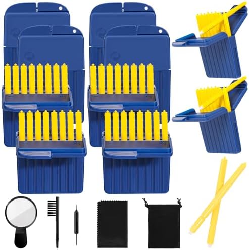 Hearing Aid Wax Guards Filters 64 Pcs Starkey Hearing Aid 1.5 mm Hearing Aids Cleaning Tools Accessories Resound Wax Guards Filters Supplies 8 Packs Earwax Filters Replacement Parts Kits