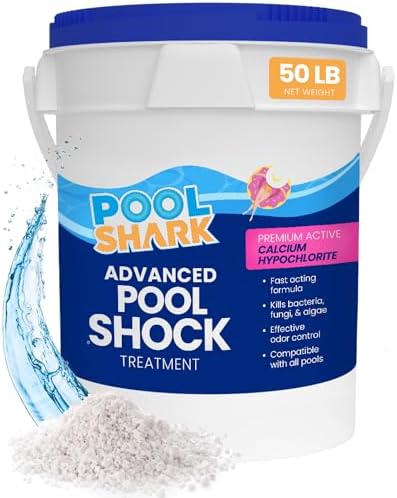 68% Calcium Hypochlorite Pool Shock for Swimming Pools - Chlorine Granules Swimming Pool Shock 50 lbs Bucket - Pool Chlorine for Inground and Above Ground Pool Treatment, Saltwater (50lbs)