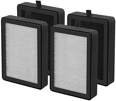 4 Pack LV-H128 Replacement Filter Compatible with LEVOIT LV-H128 / PUURVSAS (HM669A) / ROVACS (RV60) Air Purifier, 3-in-1 H13 Ture HEPA and Activated Carbon Filters, Replace Part #LV-H128-RF
