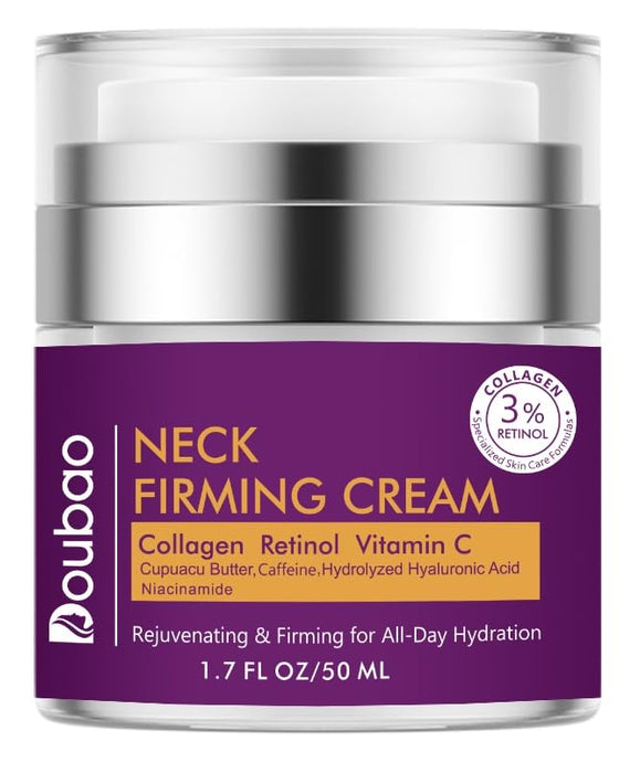 Neck Firming Cream, Wrinkle Cream for Women, Retinol Moisturizer with Collagen and Hyaluronic Acid for Neck, Face and Décolleté, 1.76 fl oz