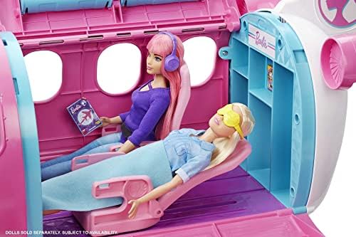 Barbie Toy Airplane Playset, Dreamplane with 15+ Doll-Sized Accessories Including Puppy, Snack Cart, Reclining Seats & More (Amazon Exclusive)