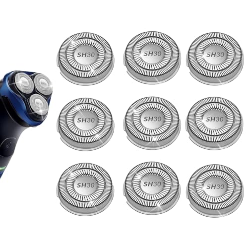 SH30 Replacement Head Compatible with Philips Norelco Series 3000/2000/1000,New Upgraded SH30 Replacement Double blades for norelco 1000 replacement heads （9 Pack）