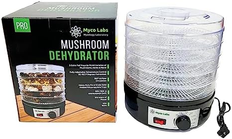 350 Watt Mushroom Dehydrator with Adjustable Temperature Control and Extra Tall Trays