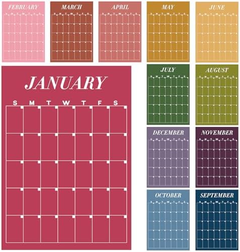 2025-2026 Undated Large Wall Calendar Dry Ease 12 Month Reusable Calendar Blank Planner Yearly Planning New Year Christmas Gift for Office Home Classroom(Classic,12‘’x16‘’)